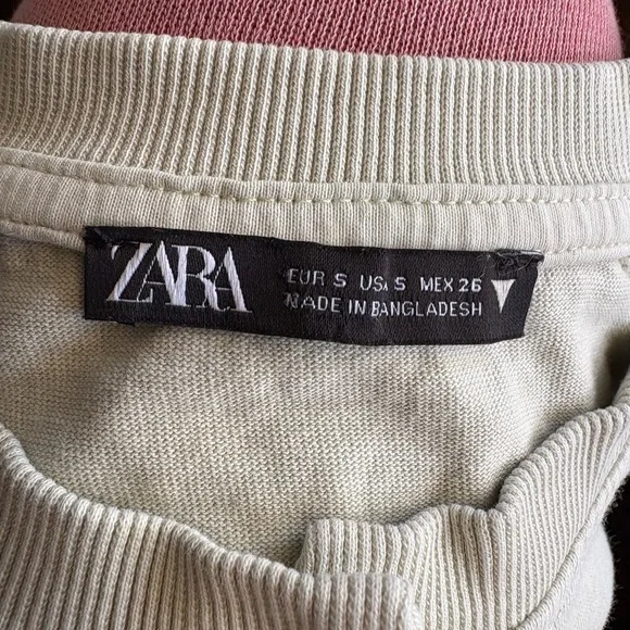 Zara Cream Crop Top oversized sz small - Picture 4 of 8